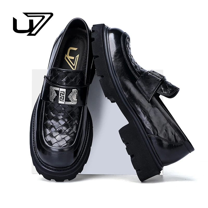 U7品牌男鞋 好鞋相伴 2025新款真皮百搭时尚商务休闲皮鞋