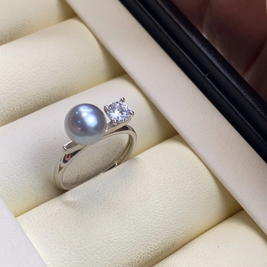 海水珍珠银S925镶嵌戒指