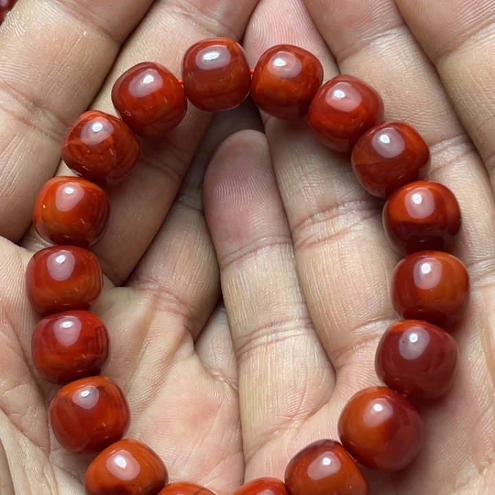 南红玛瑙未镶嵌手串12+老型