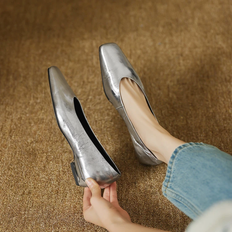 2.5cm 通勤休闲舒适百搭软底单鞋春季法式气质简约风时尚浅口单鞋