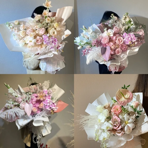 粉色系混搭花束（一物一拍）和主播说色系，所见所得。