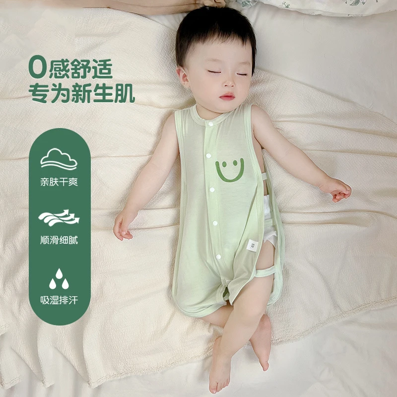 婴儿衣服夏季薄款冰丝琵琶包屁衣新生幼儿宝宝连体衣哈衣爬服夏装