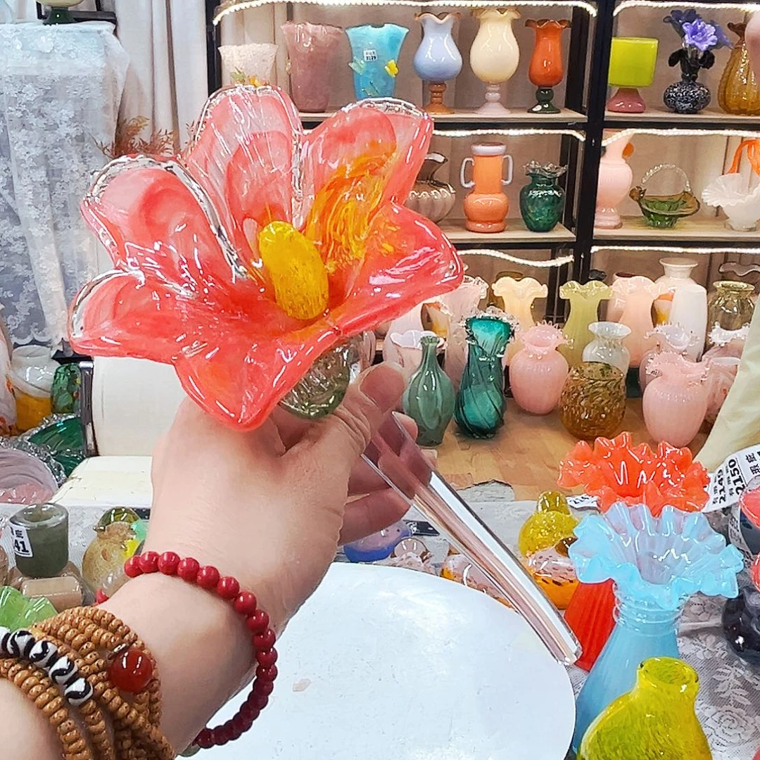 用***6琉璃短杆福利家悦花器摆件福利