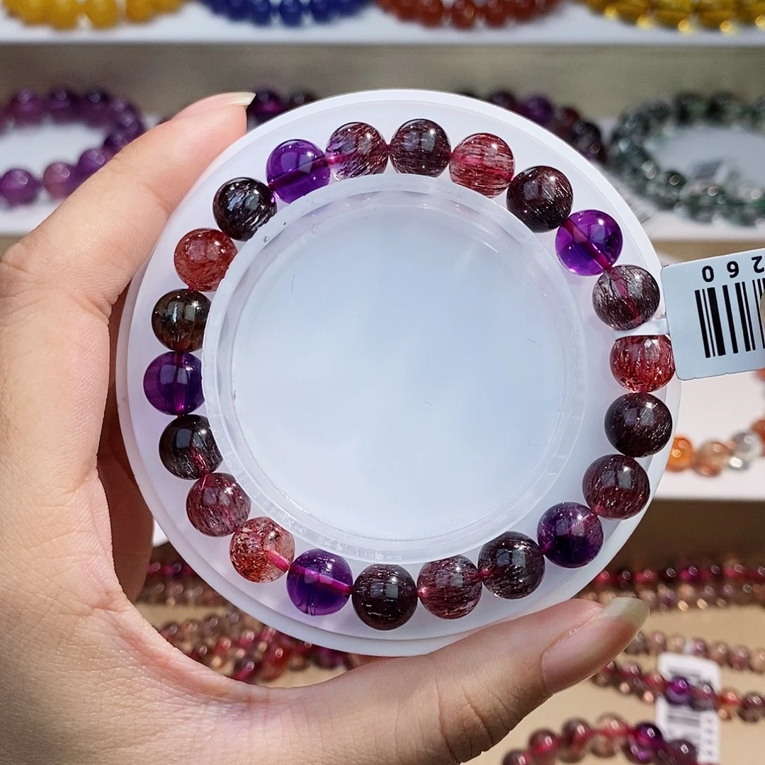 未镶嵌手链发晶黑加仑8