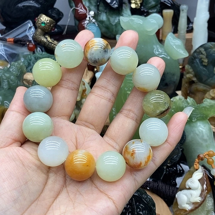 未镶嵌岫玉手链卡18