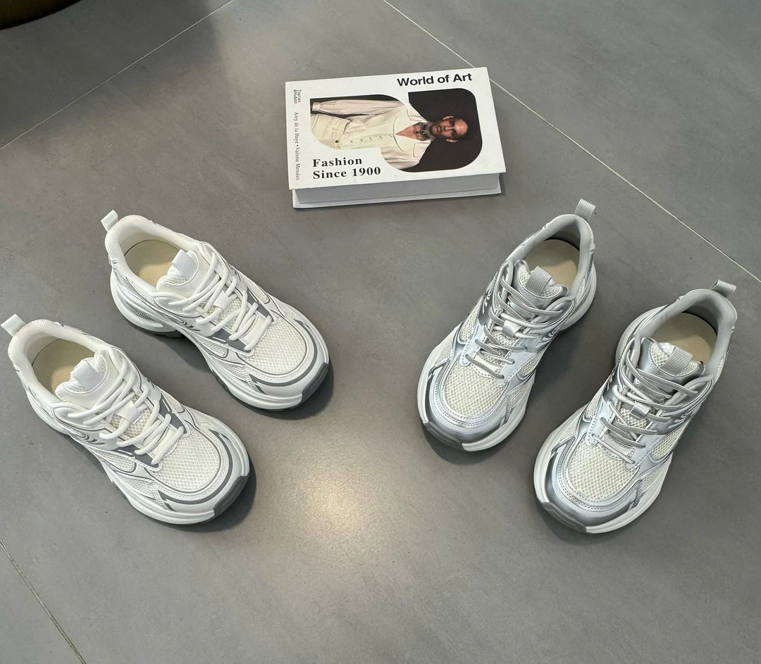 新款网面透气老爹鞋女百搭厚底增高松糕鞋运动鞋显脚小2017