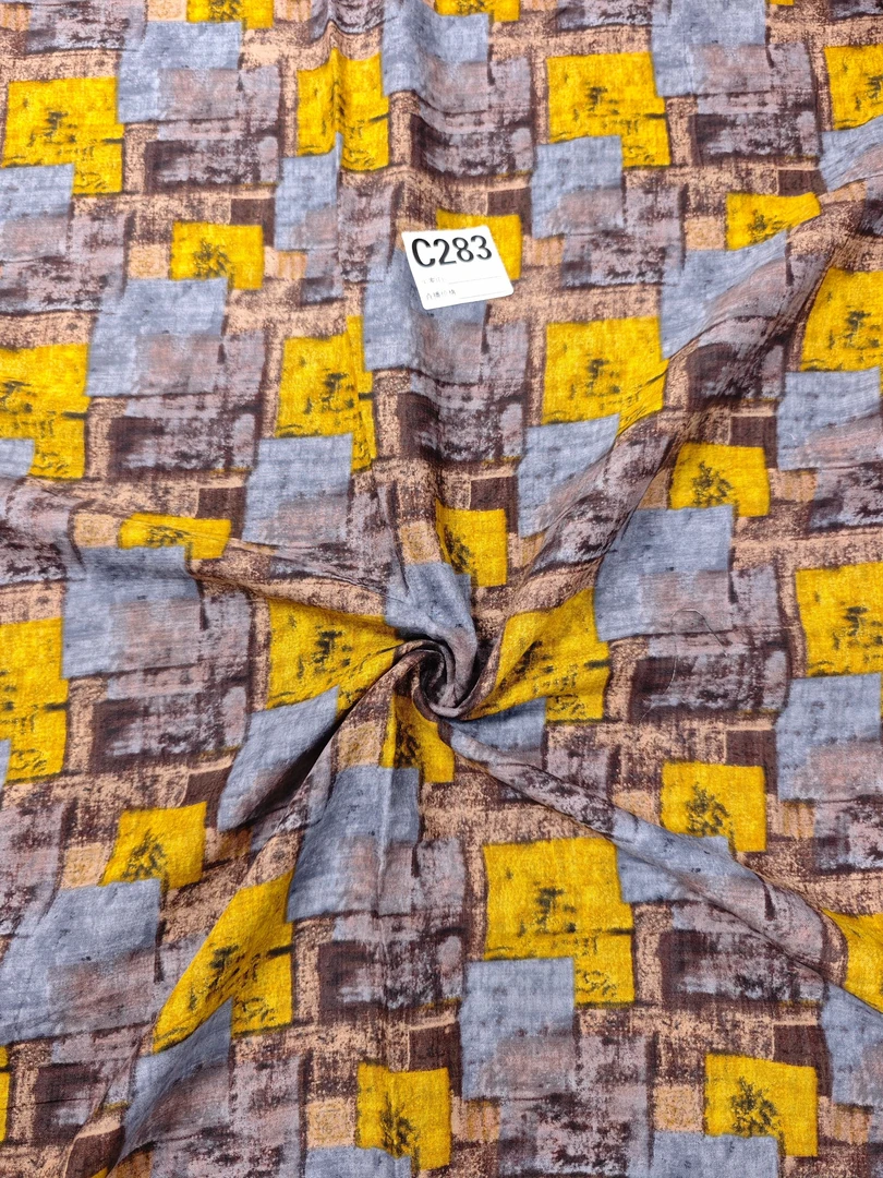 C283 复古风百家布泡泡麻棉薄款新中式花色休闲透气舒适面料