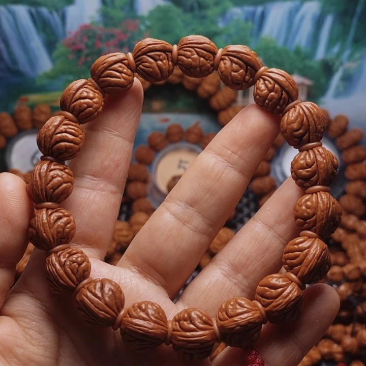 手串文玩核桃龙纹桃核手串