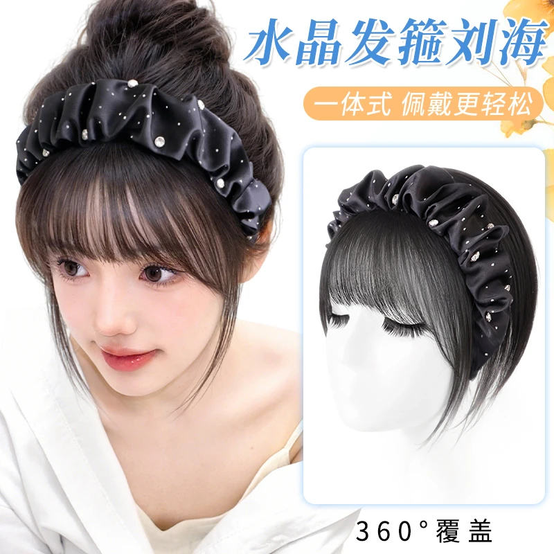君知否水晶发箍假刘海假发片头顶全真发高颅顶无痕自然补发片女夏