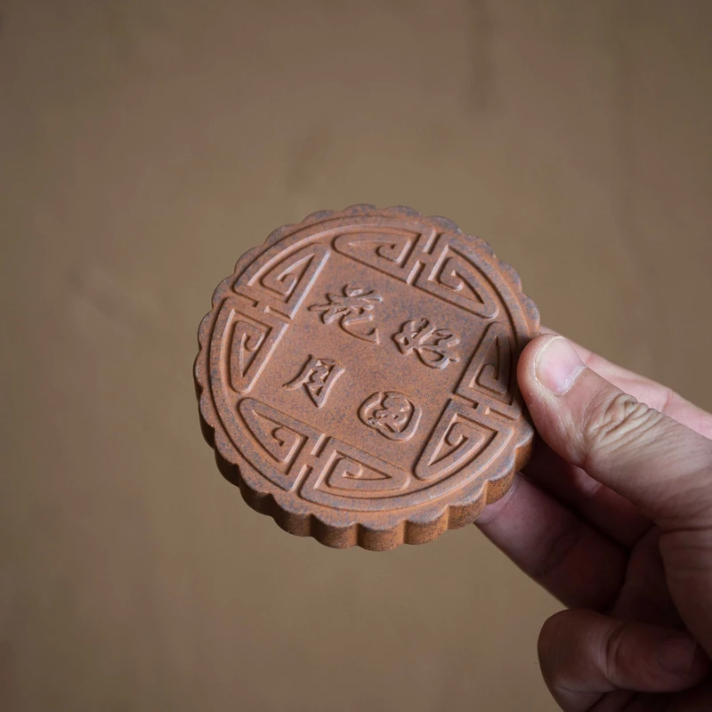 【拿放斋】月饼盖置-花好月圆.3742.陶瓷中式复古办公茶具配件摆件