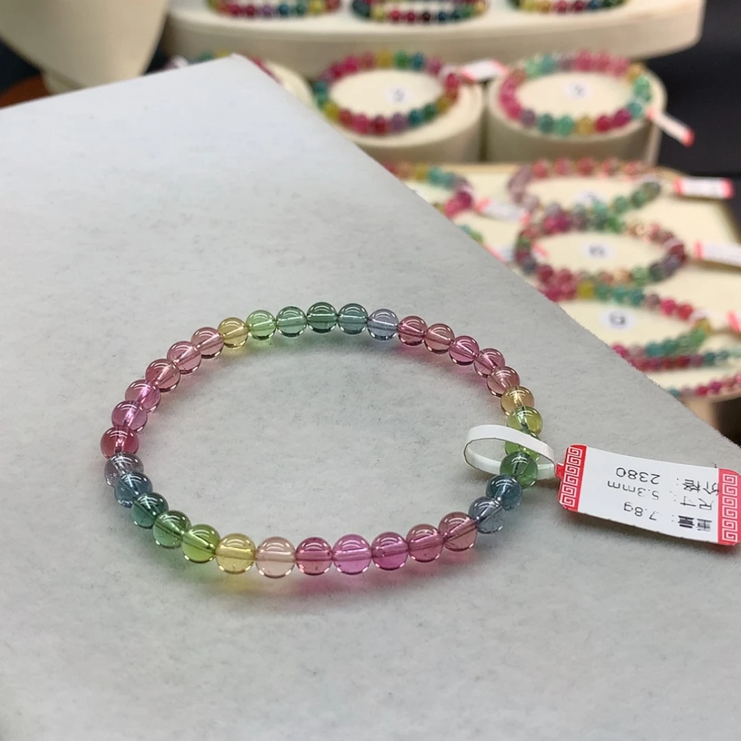 【闪购商品】未镶嵌手链碧玺荧光人鱼单圈5.3