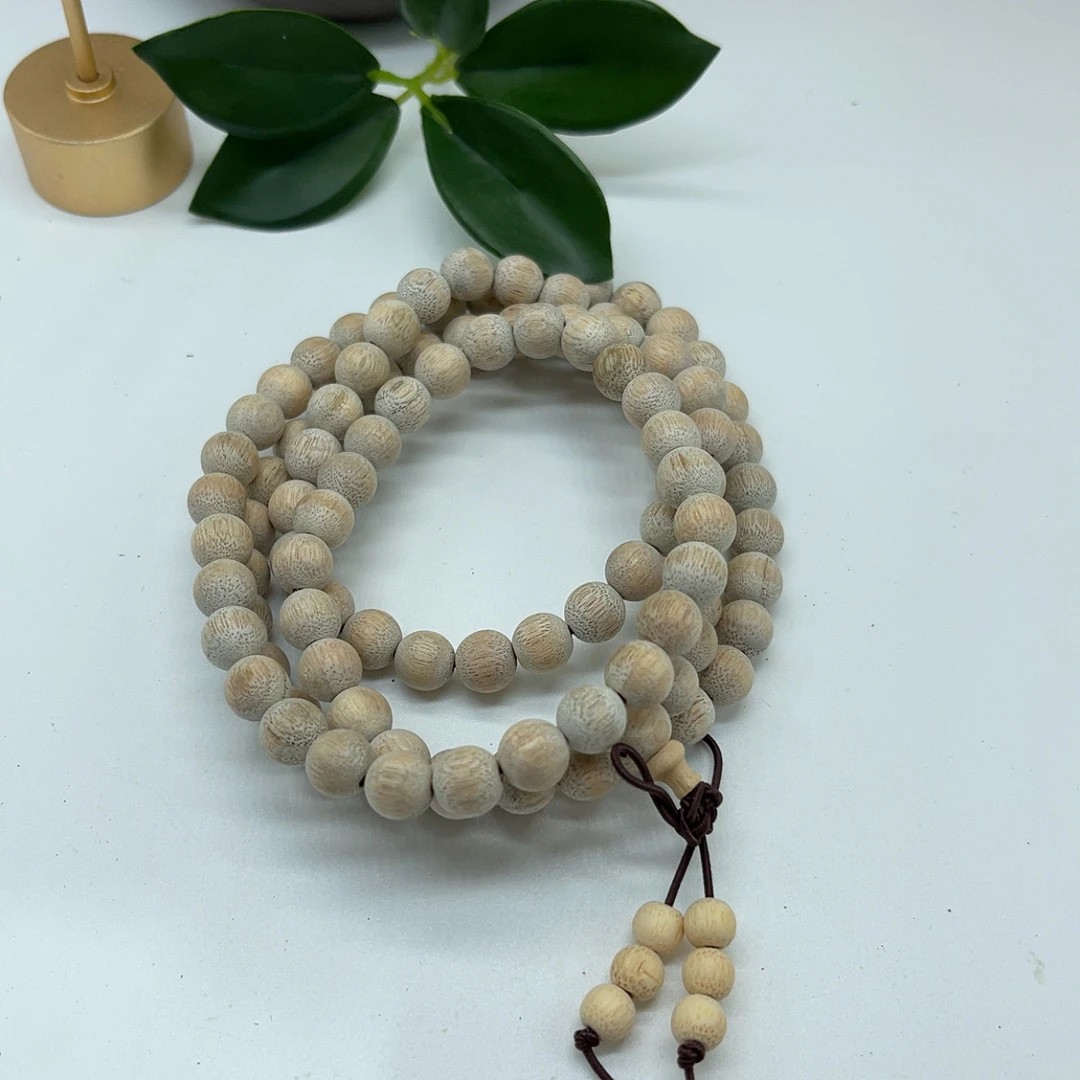 非金属木质手链 白色多圈木质手串