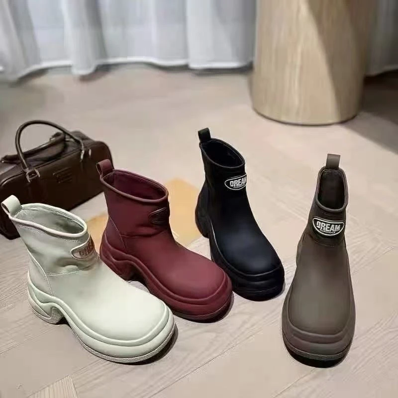 现货A4｜真皮羊里垫切尔西套筒靴女｜拍小一码｜1573-2