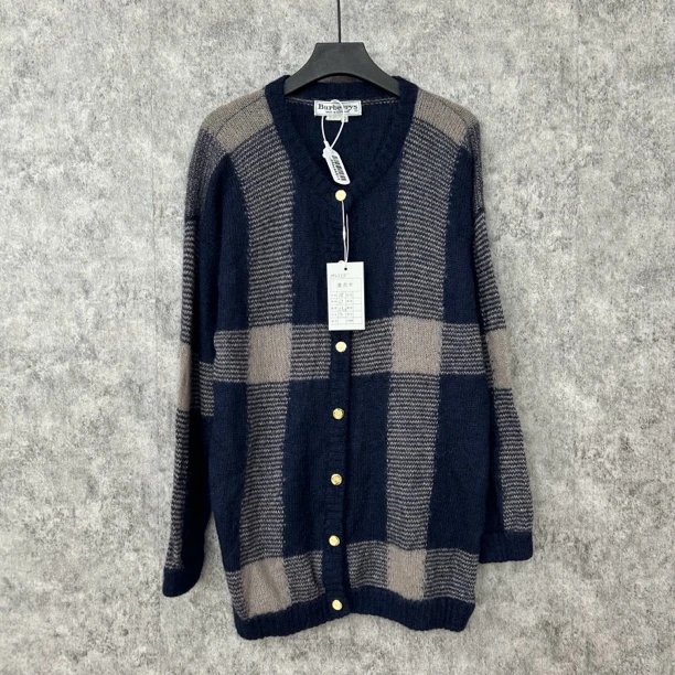 95新 BURBERRY/博柏利 Burberry蓝色格纹开衫vintage