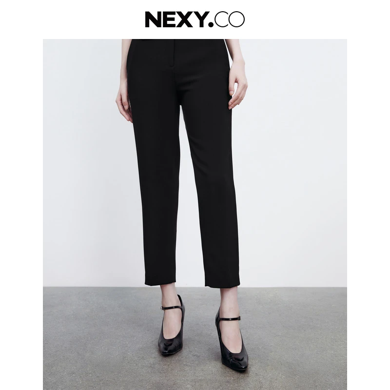 【婷婷专属】奈蔻九分裤春秋高腰时尚休闲黑色修身小脚XV02526W0