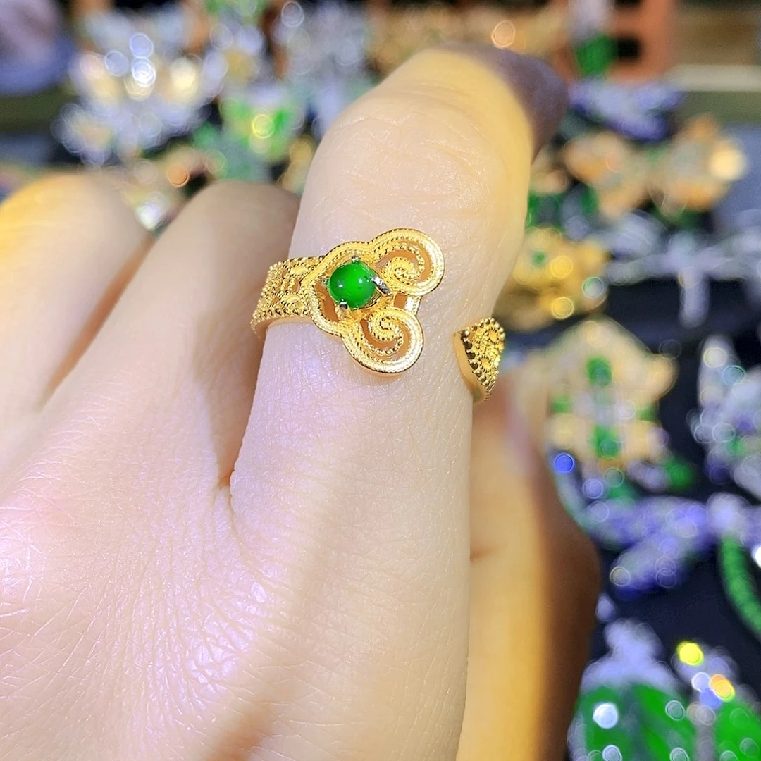 吊坠(不含链)银S925镶嵌翡翠