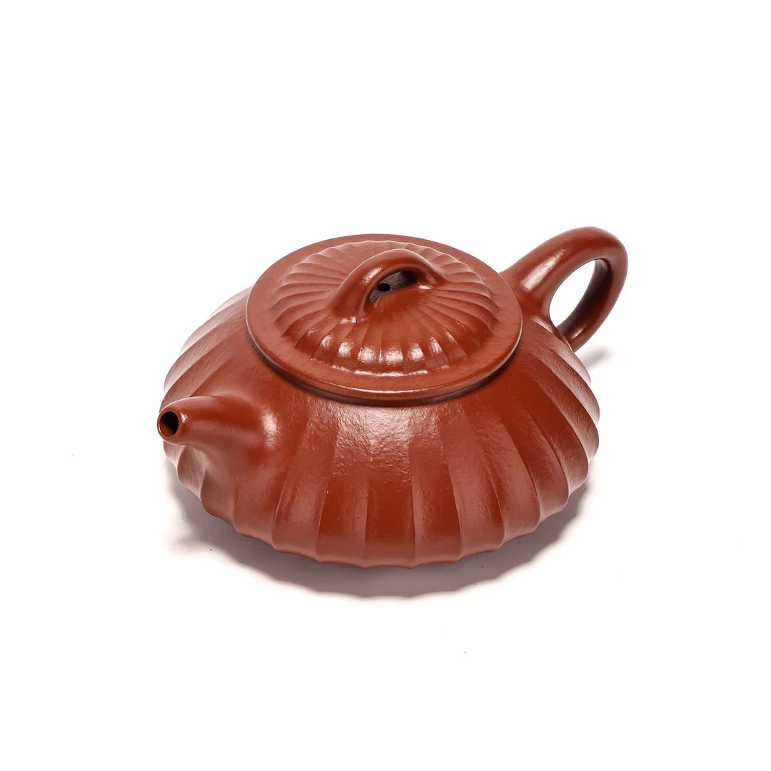 汪汪茶器 筋纹贤瓢 大红袍 200cc 侯峰手制紫砂壶