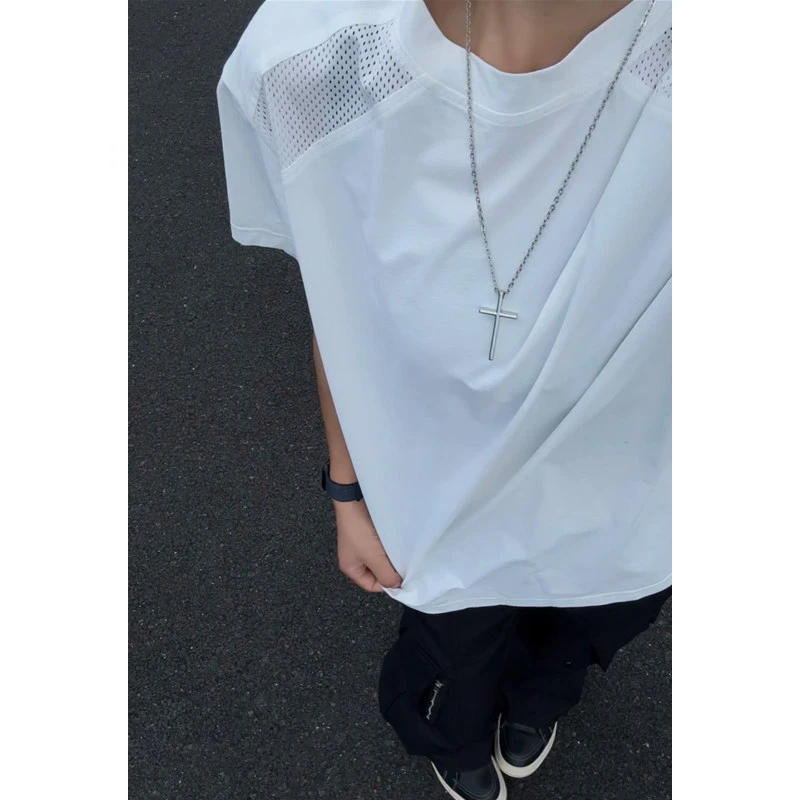 网眼透气冰丝速干T恤男夏季薄款凉爽运动体恤宽松UPF50+防晒上衣