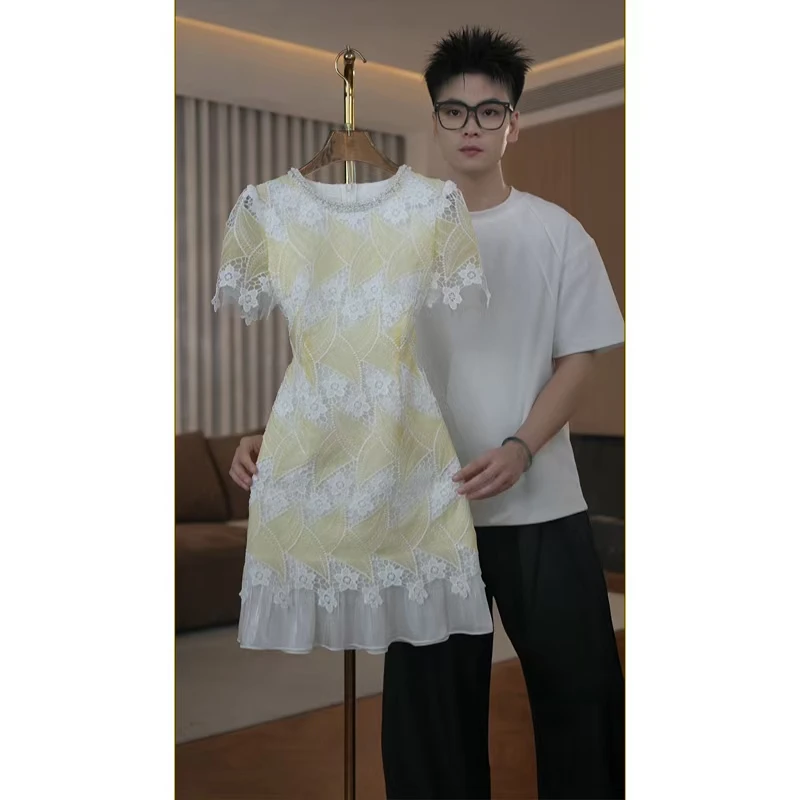 【新品上新】3044夏季新款气质短袖显瘦连衣裙