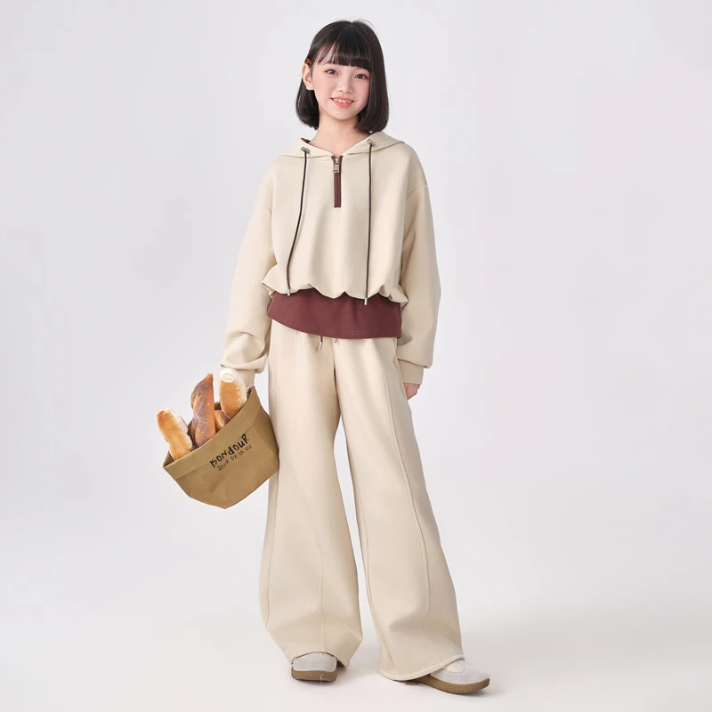 2229女孩套装2025秋季新款两件套潮流洋气宽松休闲运动女生连帽