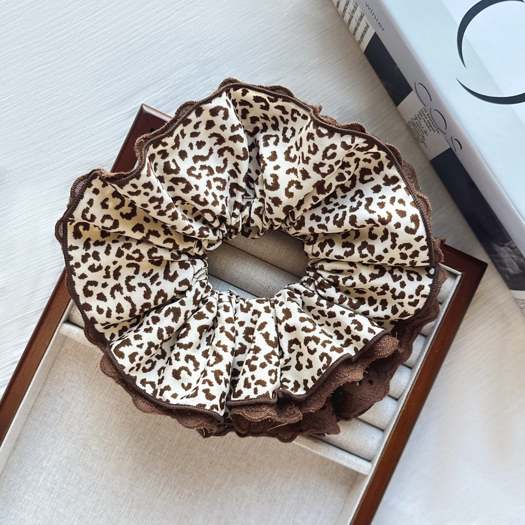 蕾丝少女发圈浪漫复古蕾丝边蓬松大肠发圈慵懒风气质花边高端发饰