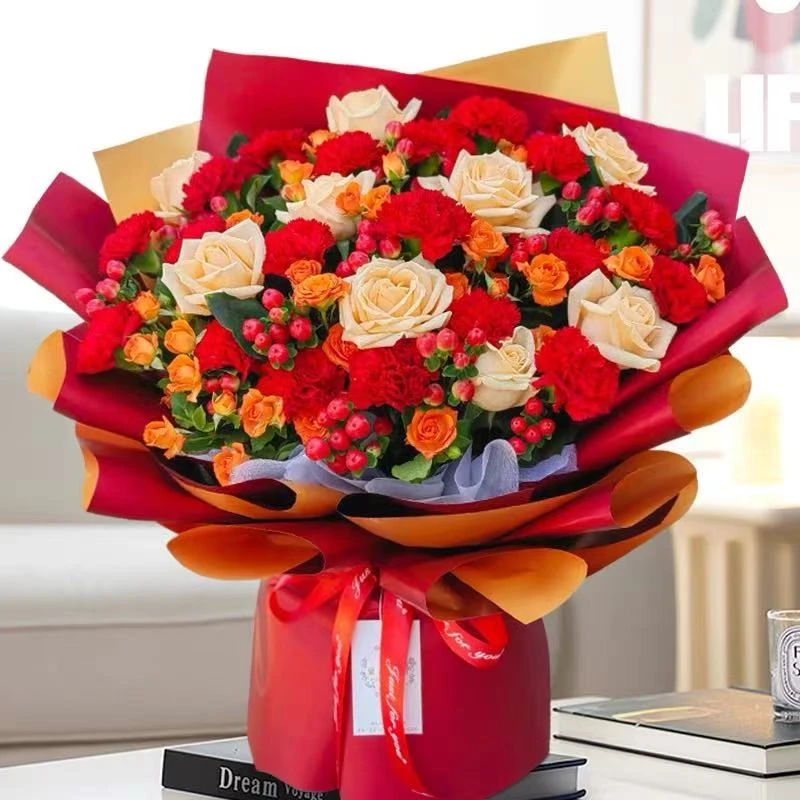 妇女节康乃馨百合鲜花速递同城配送长辈妈妈生日花束北京深圳上海