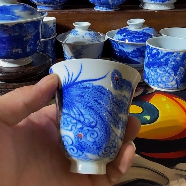 坦***荡青花手工手绘杯子