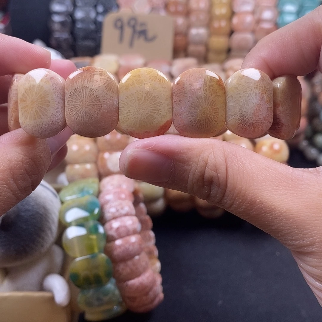 硅化珊瑚（珊瑚玉）未镶嵌手牌 上新大花 3