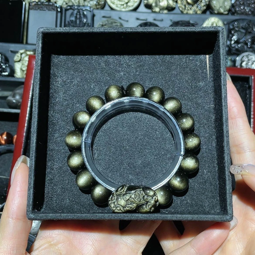 【闪购商品】未镶嵌黑曜岩手链黑**空