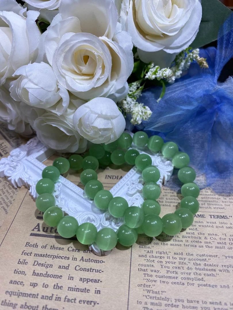 绿色猫眼10mm手串发一条AB139