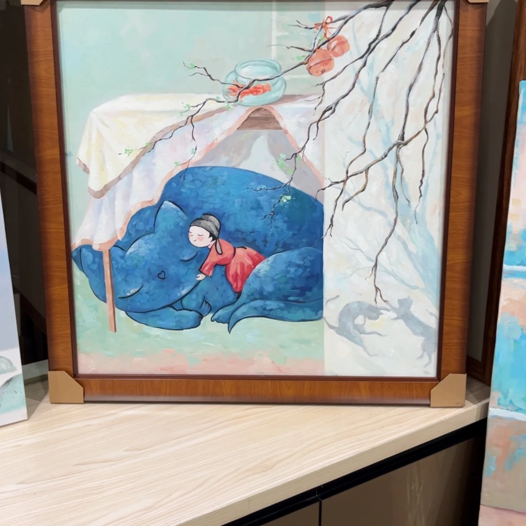 与***浪油画红楼梦纯手绘油画带框80×80