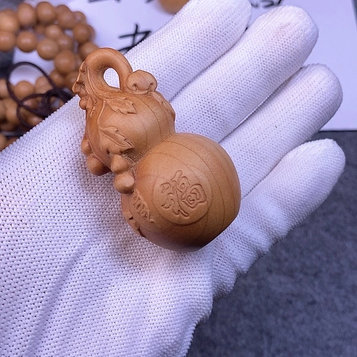 手串/手链檀香木老山檀香雕刻福字大葫芦