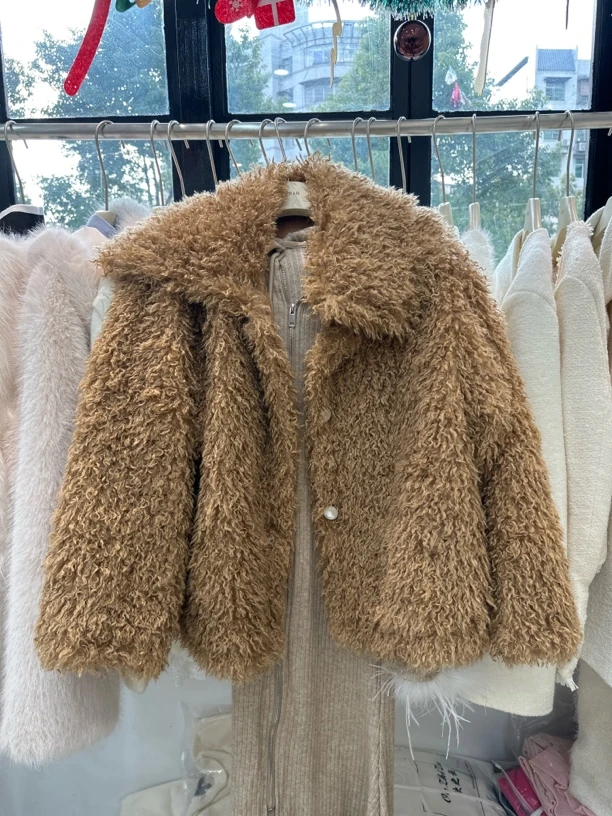 皮毛一体羊卷毛洋气外套