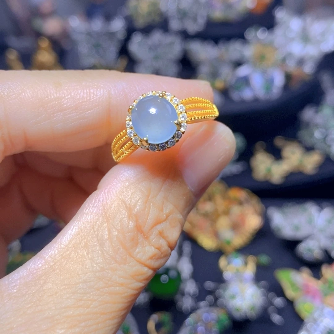 翡翠银S925镶嵌吊坠(不含链)天然资源