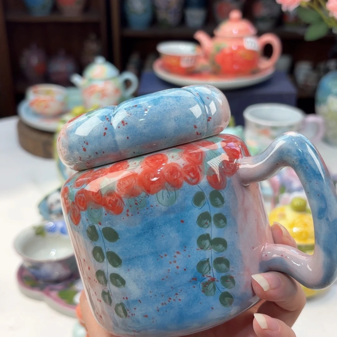 景德镇手绘高温釉下彩陶瓷茶具