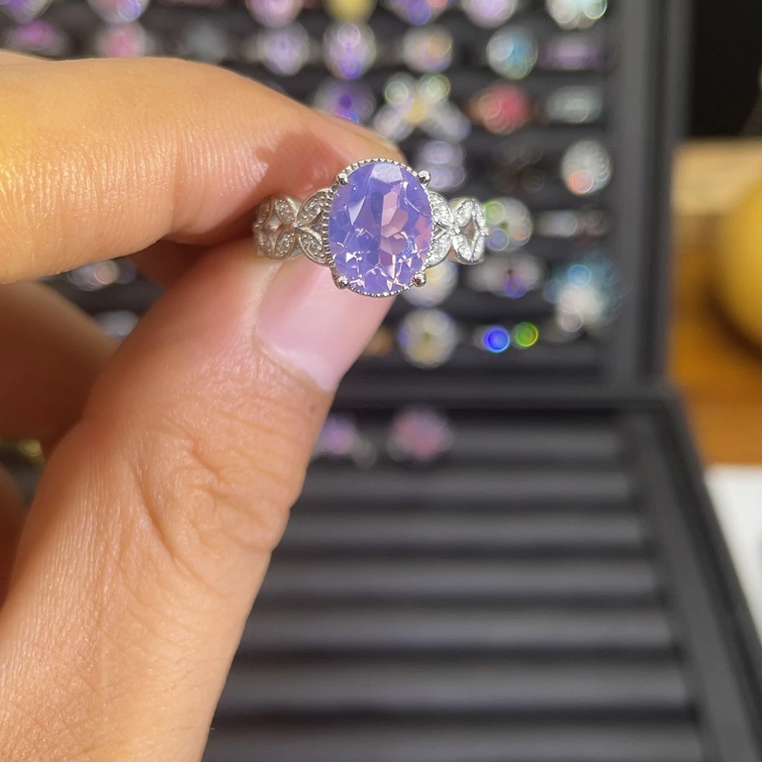紫晶珠宝半成品银S925镶嵌