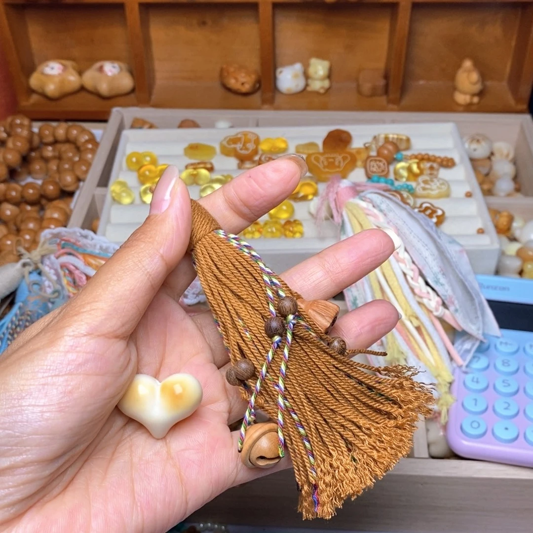 手串猴头核桃爱心金色豪华流苏