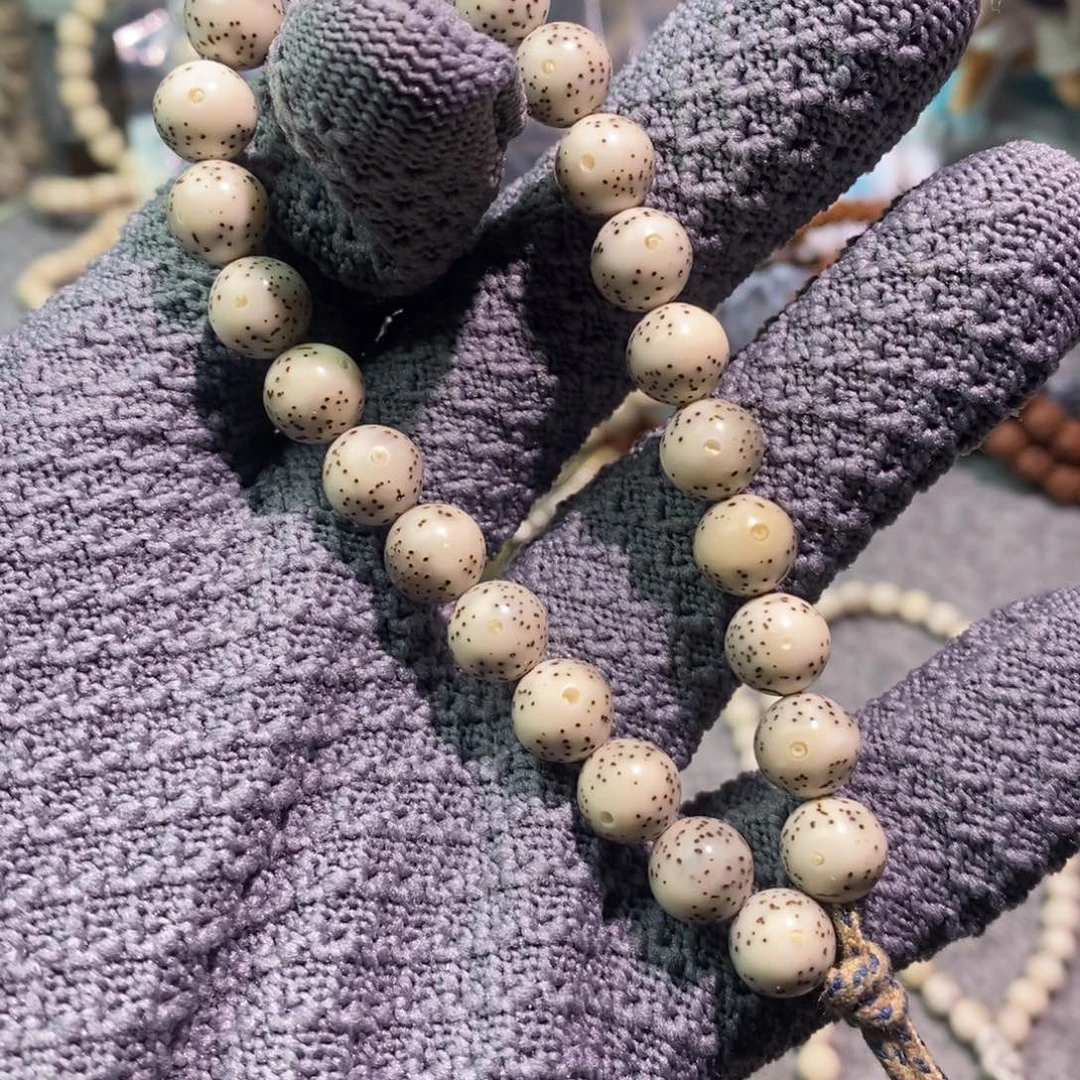 星月菩提手串卡9石玉料月留白星月龙蛋手持