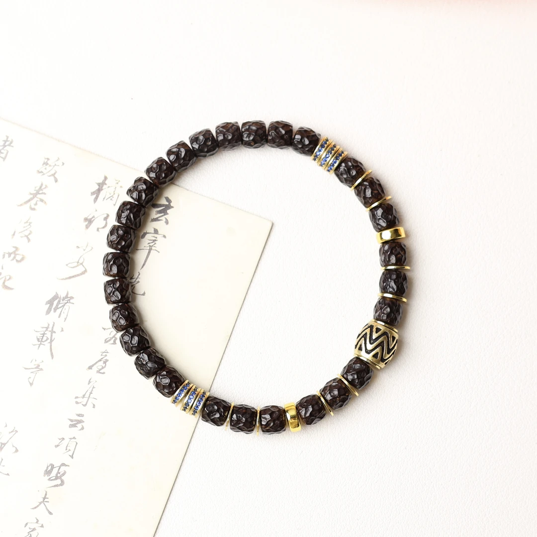 原创手作 锤纹椰蒂单圈 （新）椰蒂手串