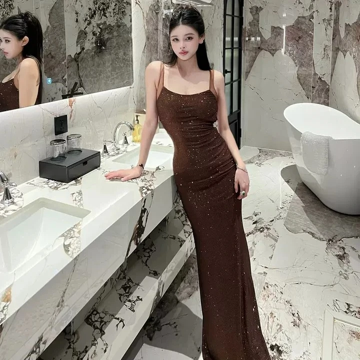 【反骨ZAl】爆闪露背长裙#03304