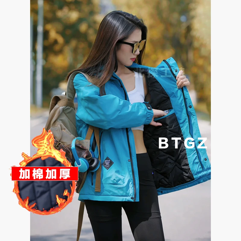 BEITAN/【加棉加厚】冲锋夹克衣秋冬季男女2025新款户外连帽外套