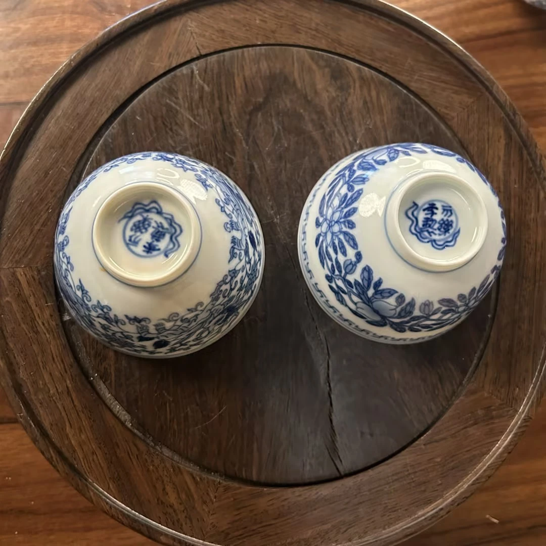 青花蛋壳杯一对QH-021601