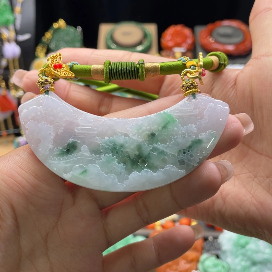 翡翠颈饰未镶嵌代编织