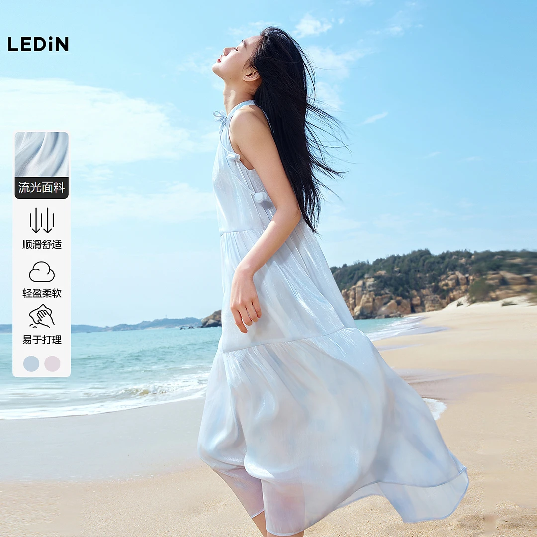 乐町流光立体花朵连衣裙2291