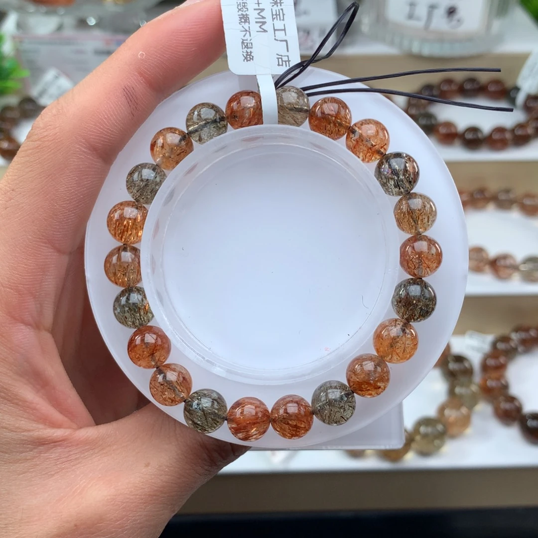 未镶嵌手串水晶黑金超七多样性发其一