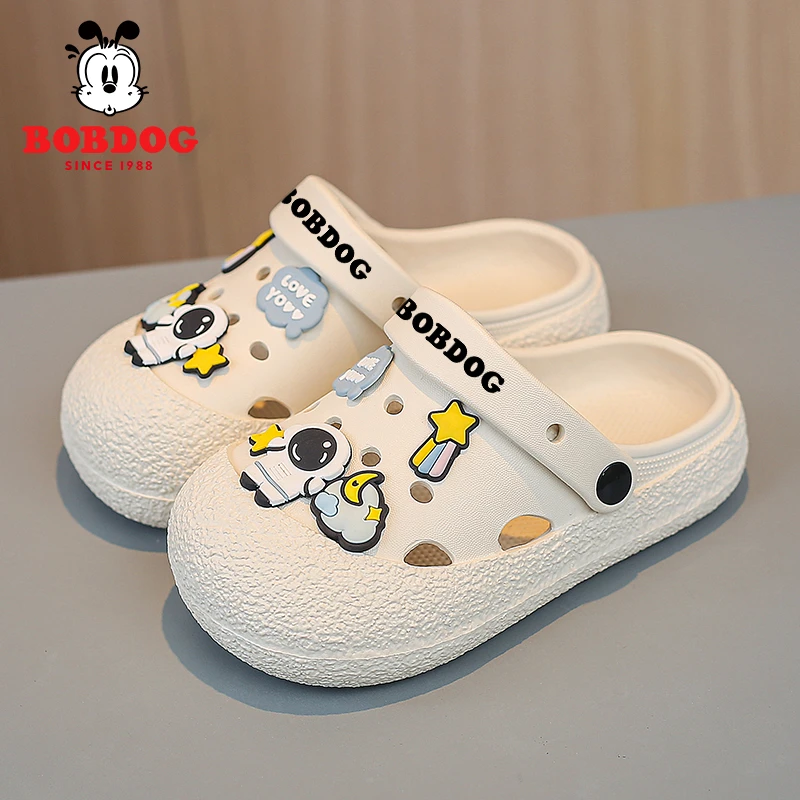 巴布豆儿童洞洞鞋女童2025夏季新款夏季男童拖鞋防滑小童包头拖鞋
