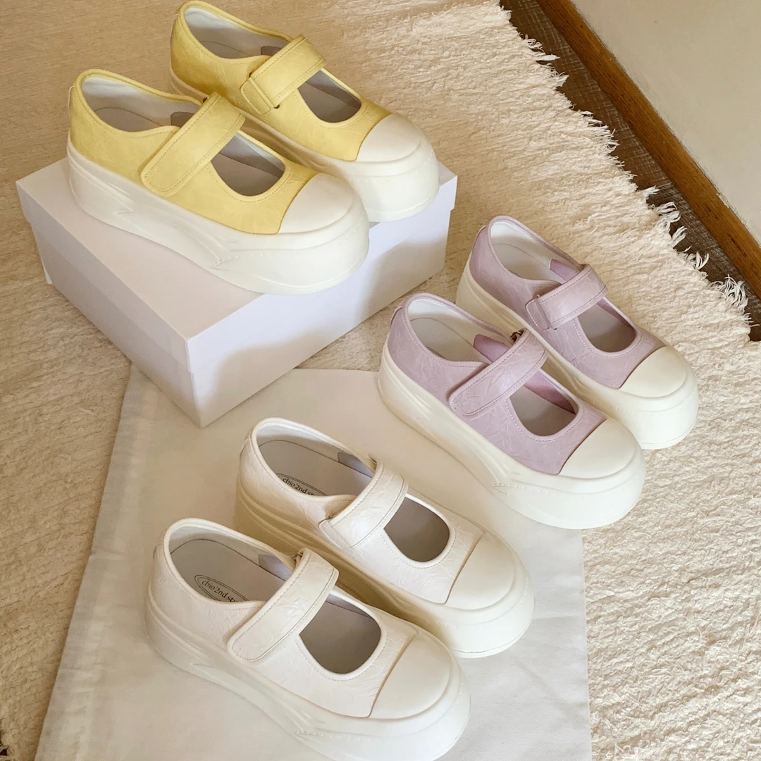 南风Chio2nd 增高单鞋女真皮厚底玛丽珍鞋小个子显高小皮鞋