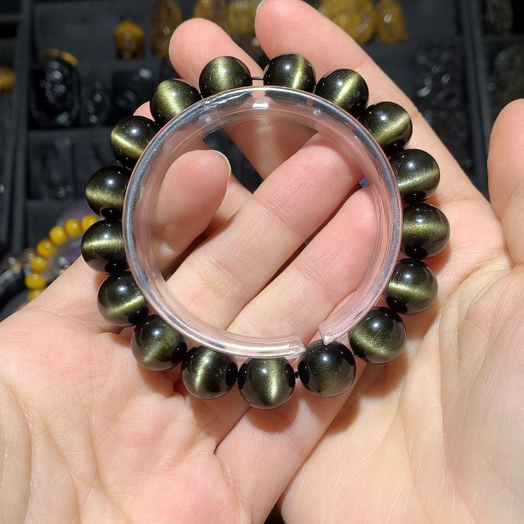 黑曜岩手链未镶嵌故*丶