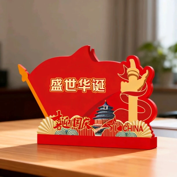 盛世华诞国庆节高档精品桌面发光摆件