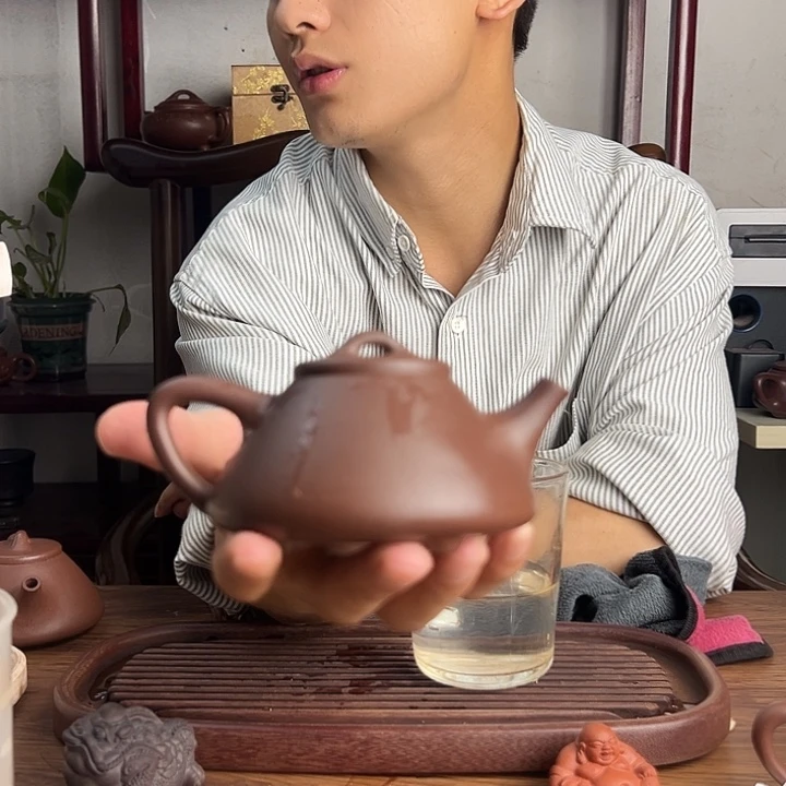 茶壶紫砂原矿紫泥160cc光素子冶石瓢